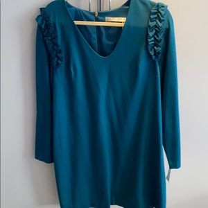 Trina Turk teal sheath dress